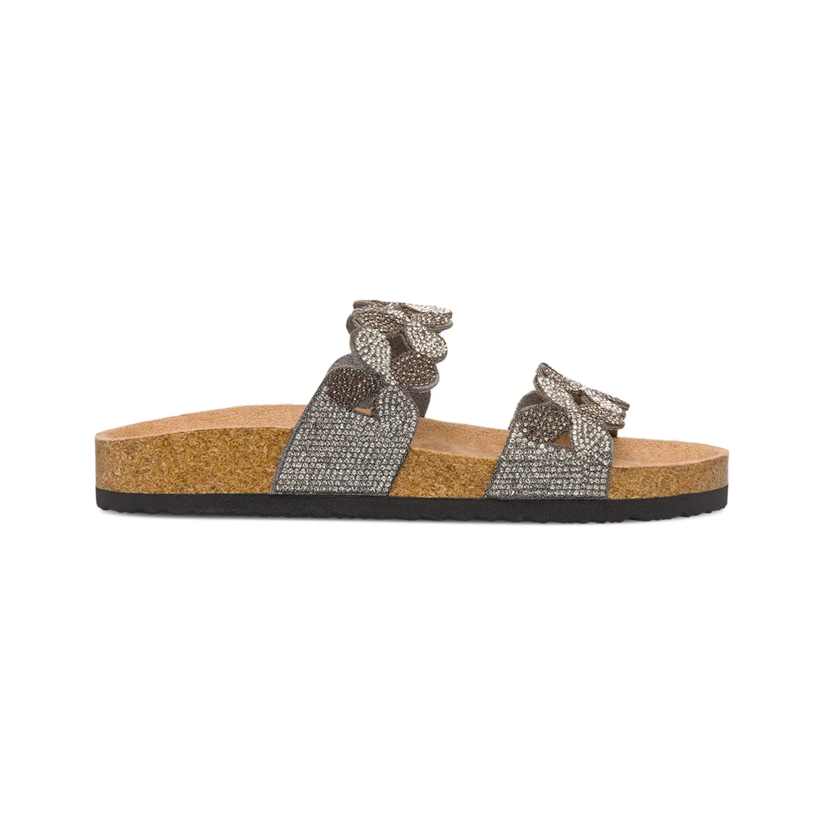 Sandali da Donna Grigi con dettagli Strass e fiori Lora Ferres