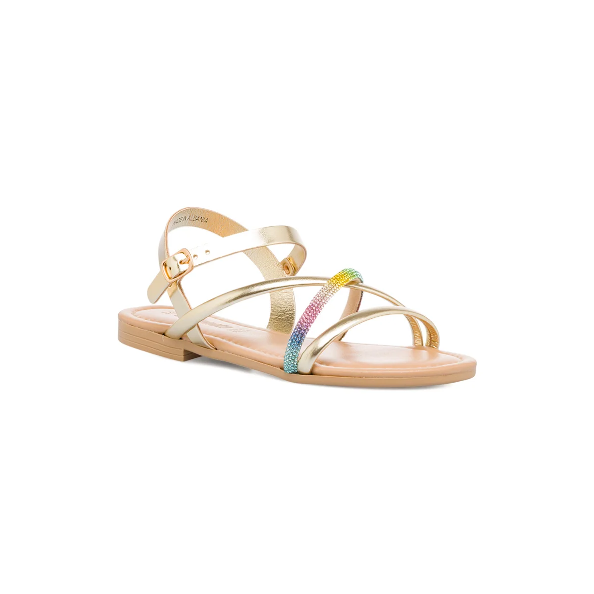 Sandali da ragazza platino con strass arcobaleno Settenote