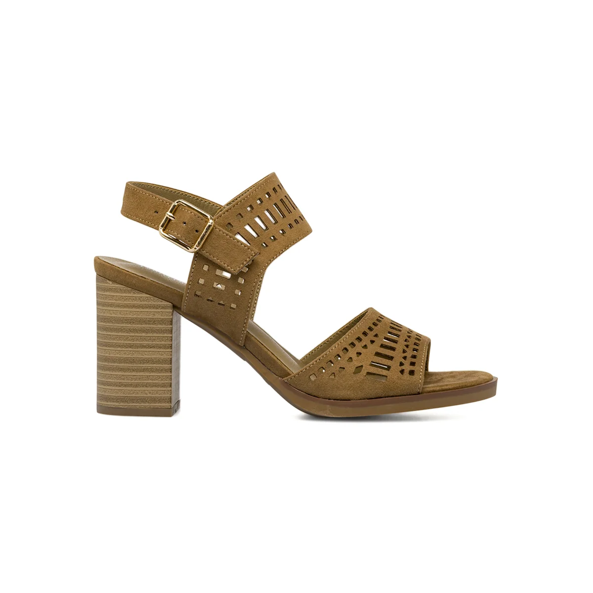Sandali Donna beige effetto scamosciato con tacco 9 cm Lora Ferres