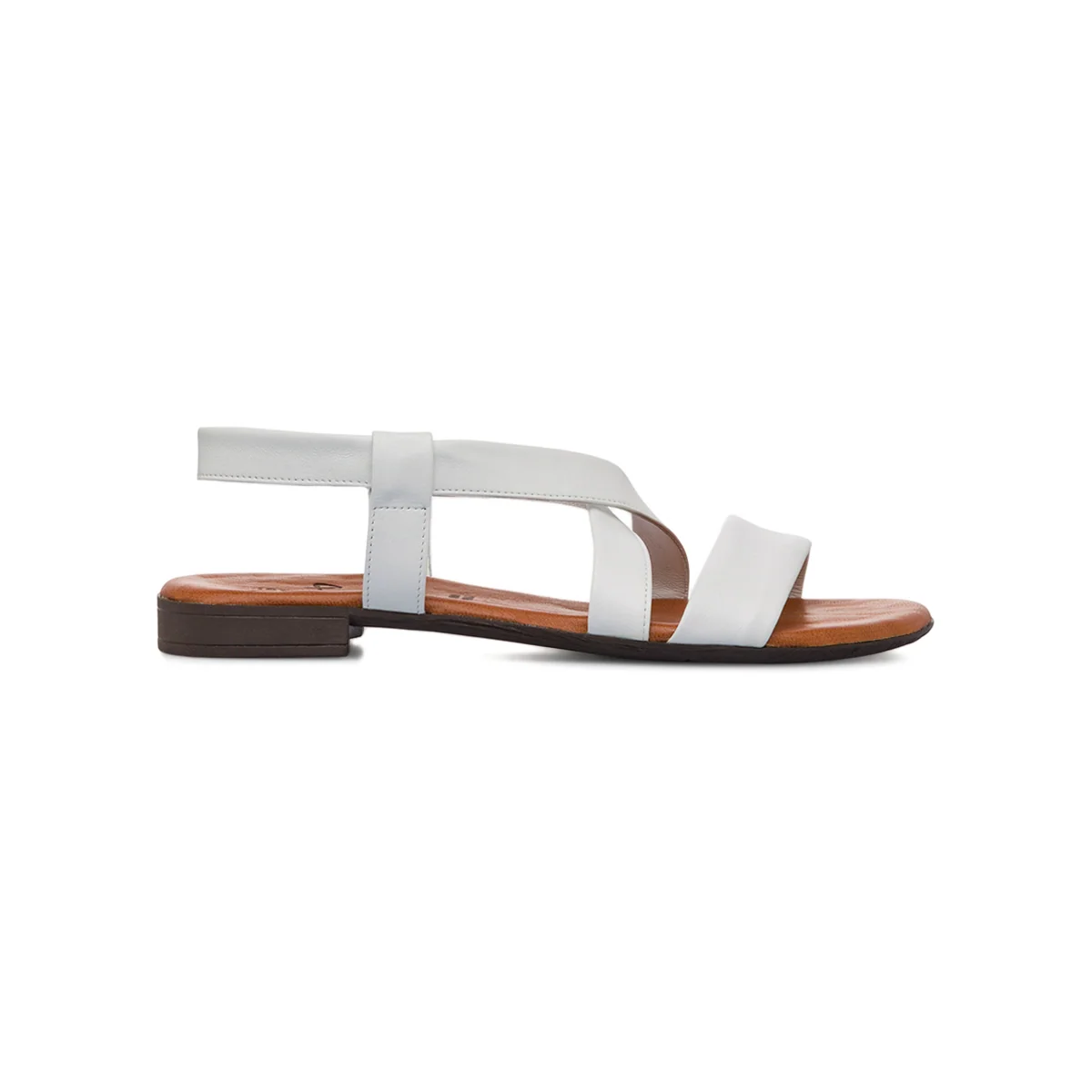 Sandali flat da Donna bianchi in pelle P Essentials