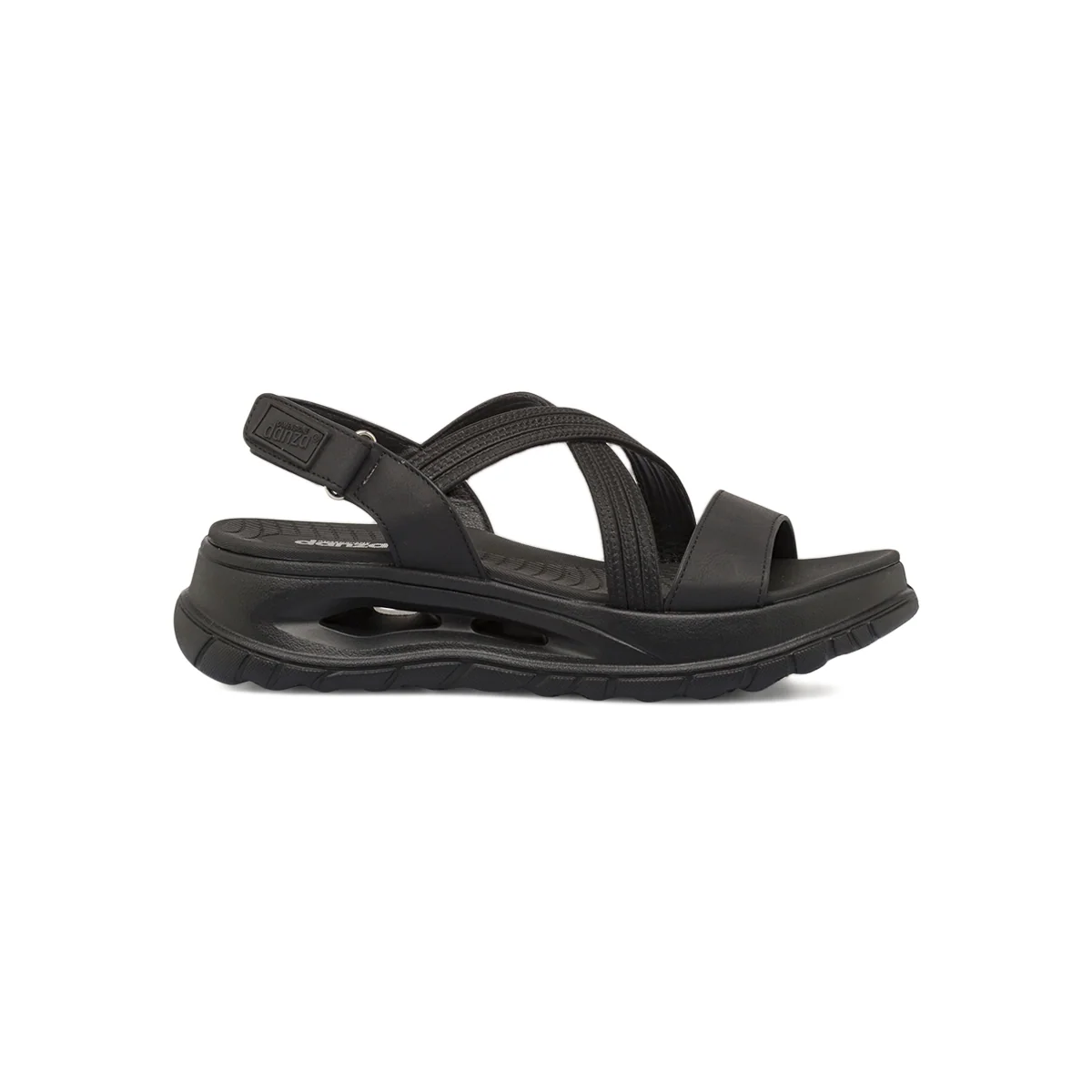 Sandali flat da donna neri con suola platform Dimensione Danza