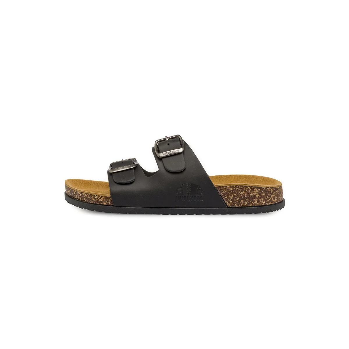 Sandali Flat Neri Donna con doppie fasce Americanino