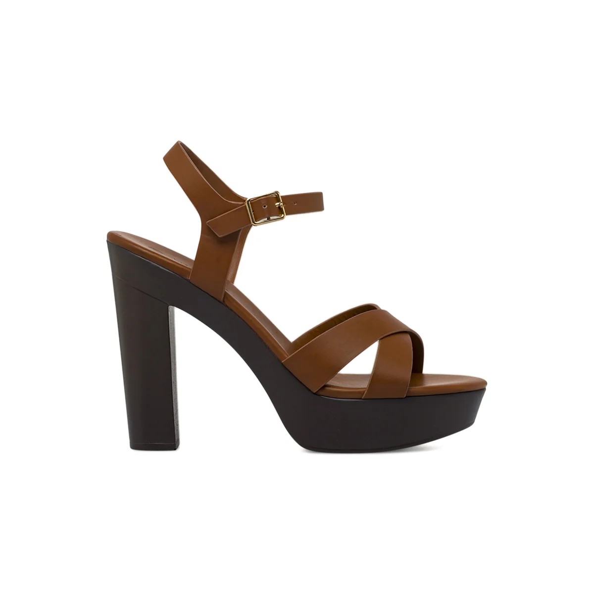 Sandali marroni da Donna con tacco 12 cm e plateau Lora Ferres