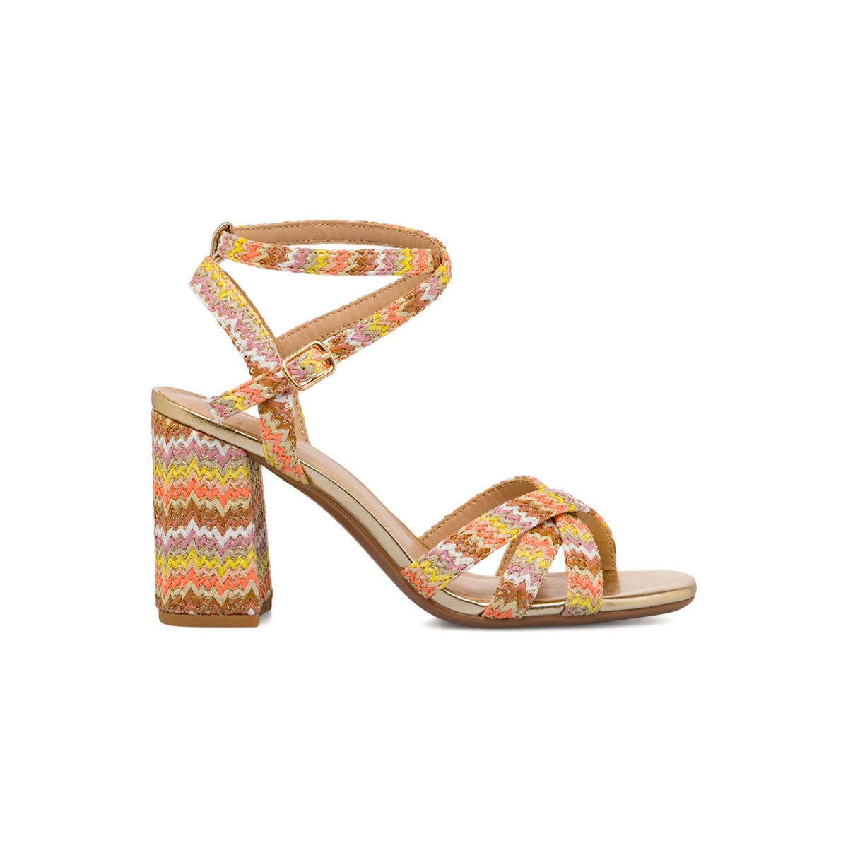 Sandali multicolore da Donna con tacco 8,5 cm effetto rafia Swish Jeans