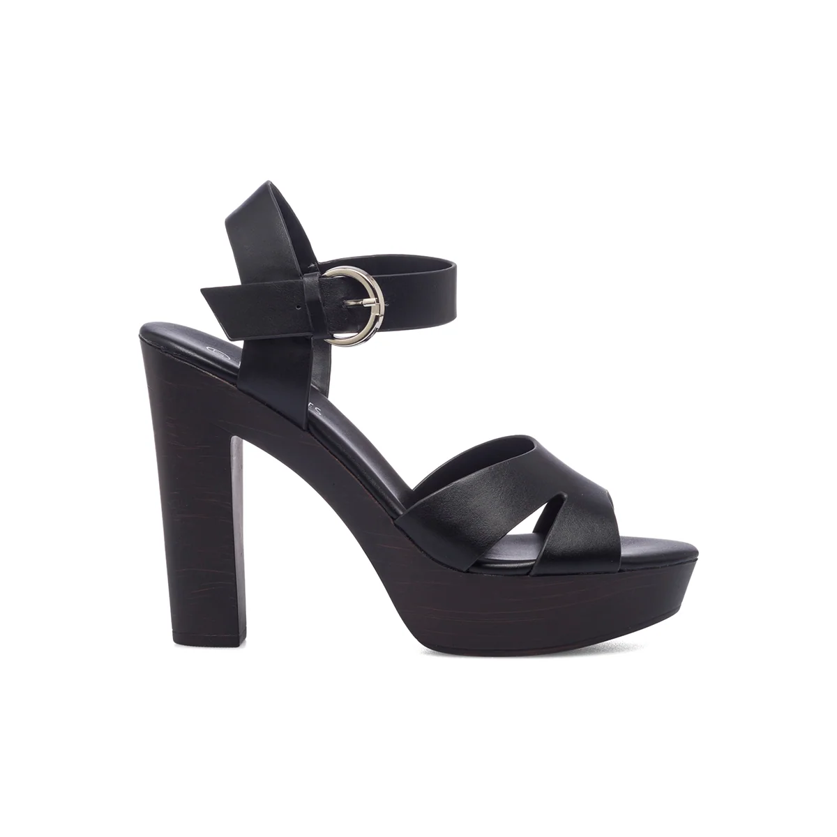 Sandali neri da donna con tacco 12 cm e plateau Lora Ferres