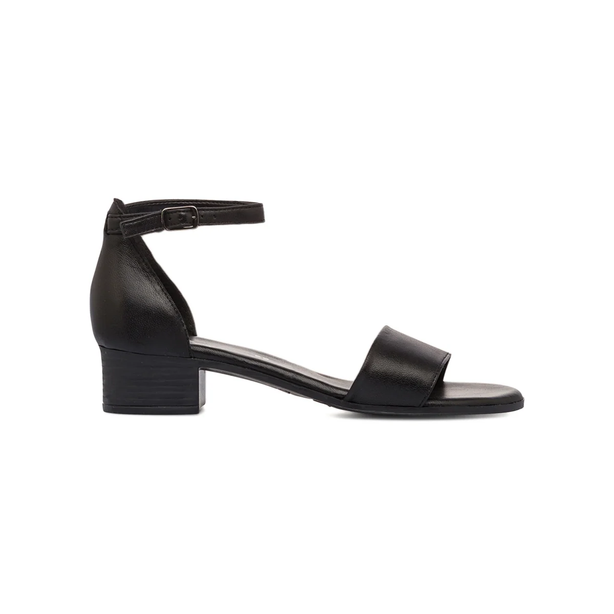Sandali neri da Donna in pelle con tacco 3,5 cm P Essentials