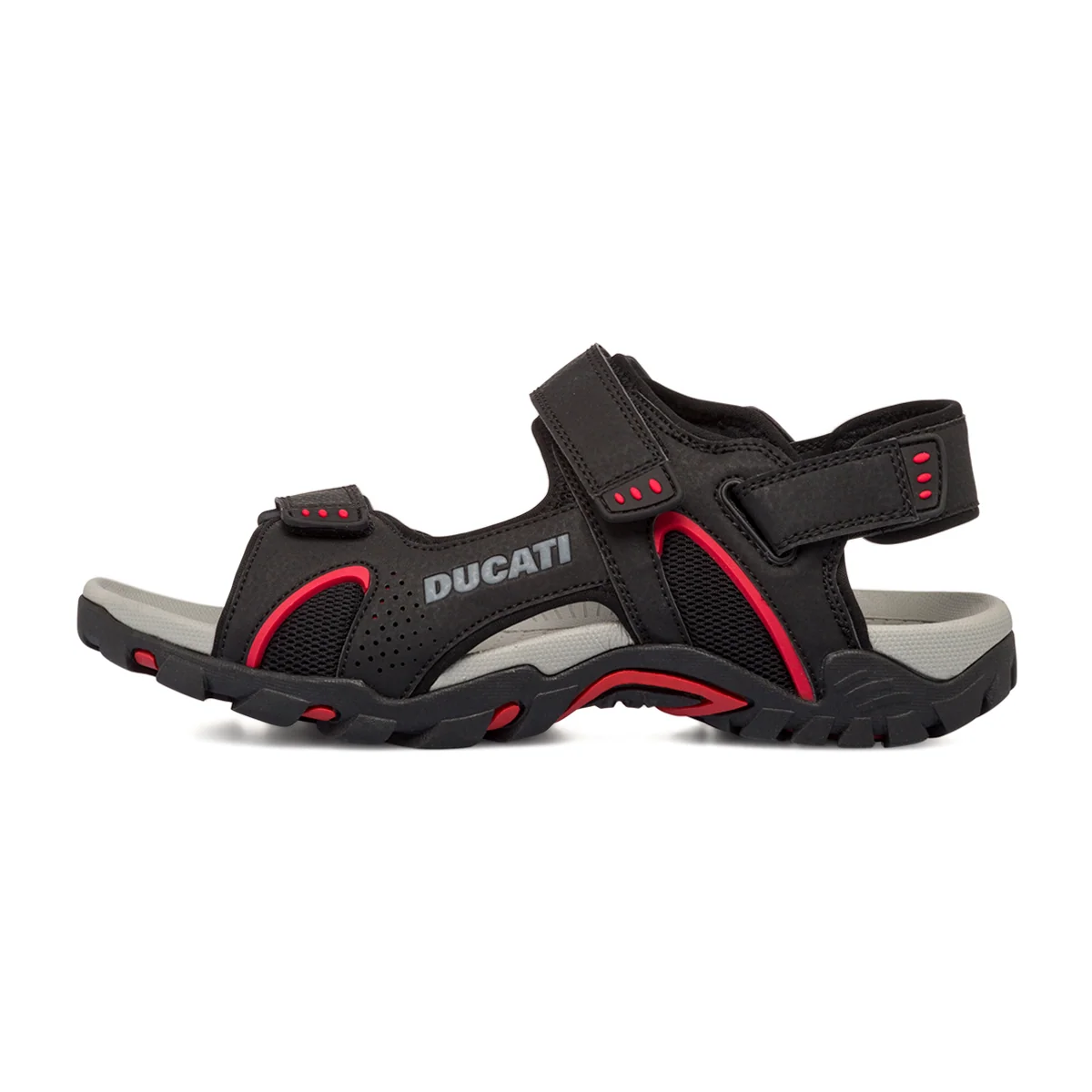 Sandali neri da uomo con logo laterale Ducati