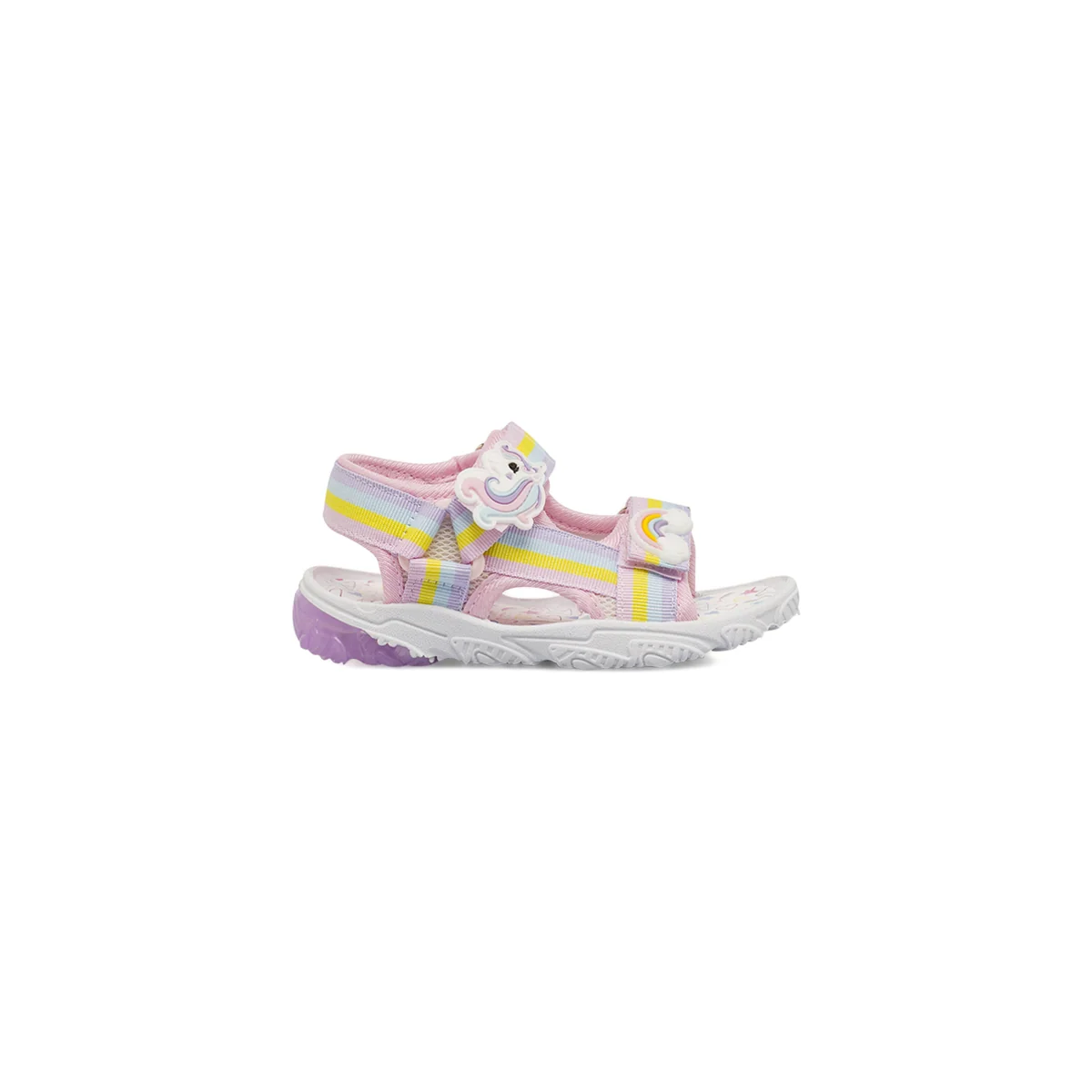 Sandali rosa da Bambina con patch unicorno e arcobaleno Unicorno