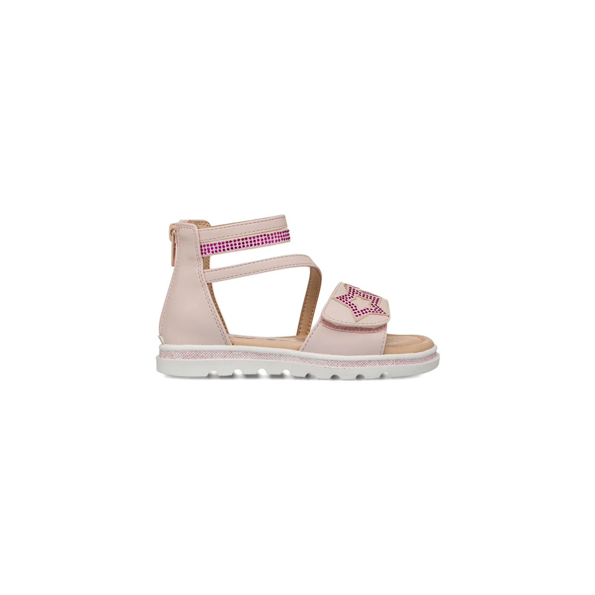 Sandali rosa da Bambina con stelle e cuori e dettaglio strass Le scarpe di Alice