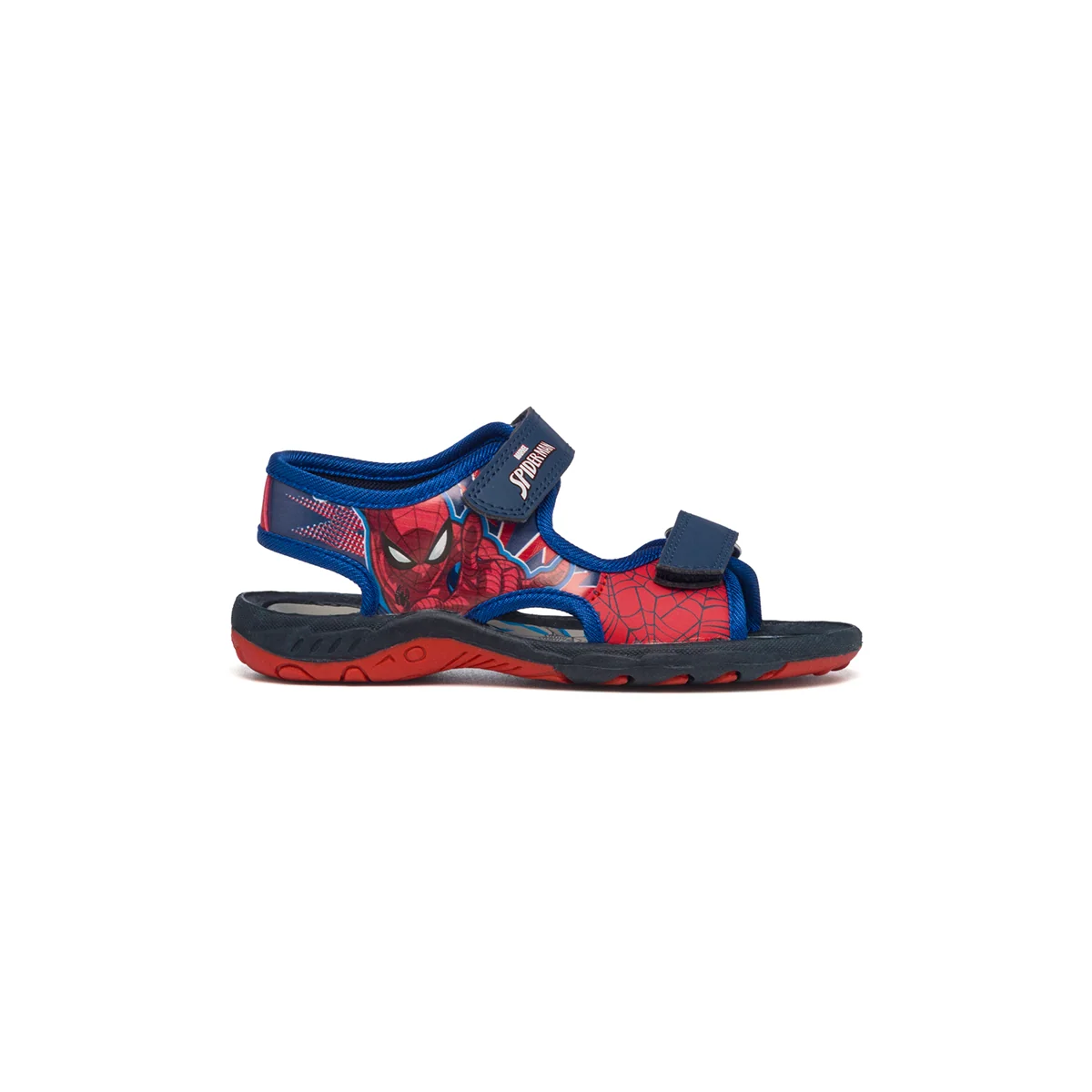 Sandali rossi e blu con stampa Spiderman