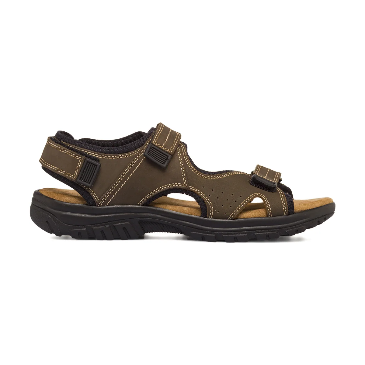 Sandali Sportivi Marroni Uomo Regolabili Bio Comfort e Soletta in pelle
