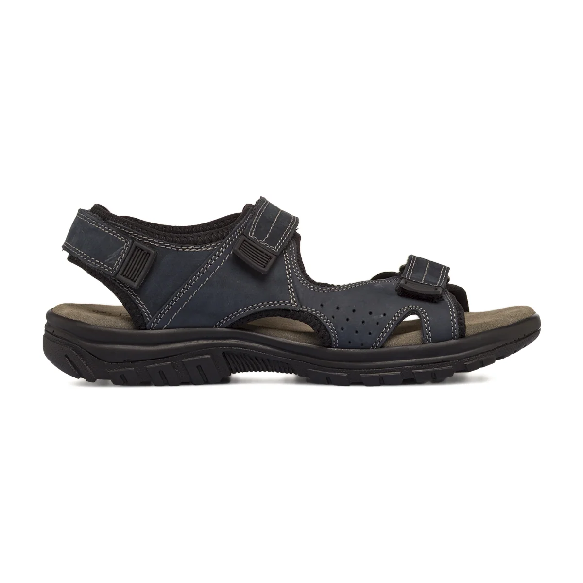 Sandali sportivi Uomo blu con strappi e soletta in pelle Bio Comfort