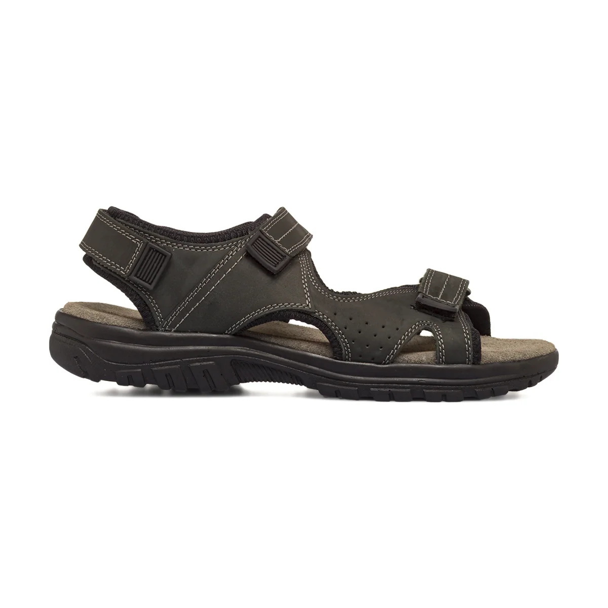 Sandali Sportivi Uomo Neri  Bio Comfort con Triplo Strappo
