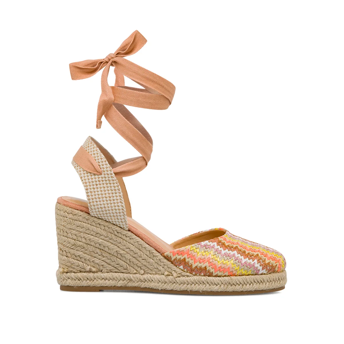 Sandali Zeppe 8,5 cm da Donna multicolore con dettagli effetto rafia Lora Ferres