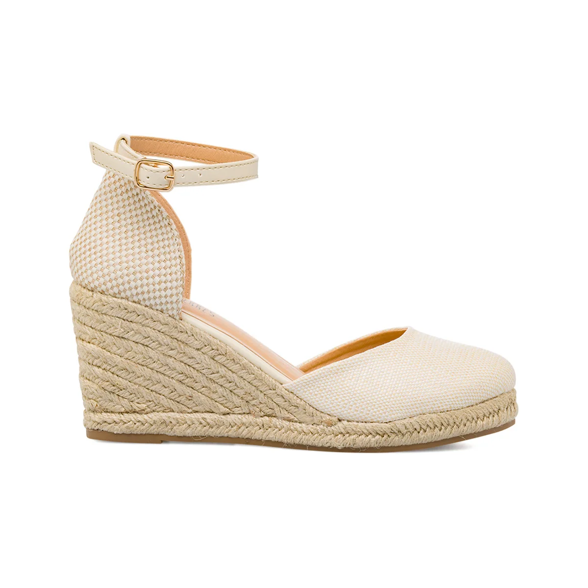 Sandali Zeppe Beige da Donna con tramatura effetto Rafia e tacco 8,5 cm Lora Ferres