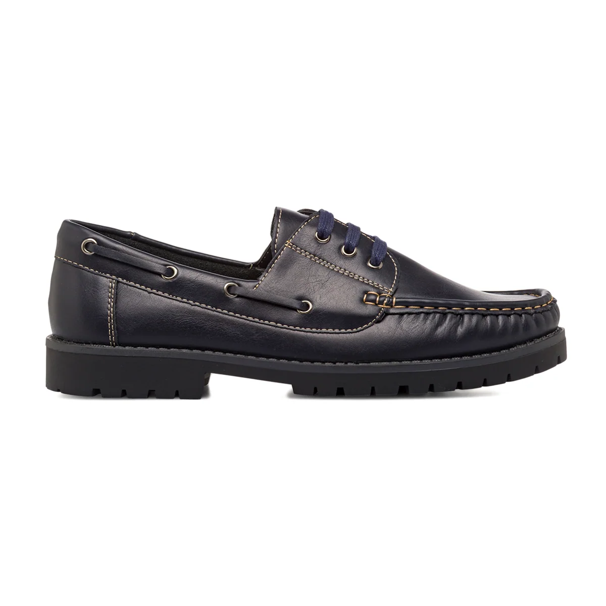 Scarpe da barca comfort da uomo blu con suola chunky P Soft