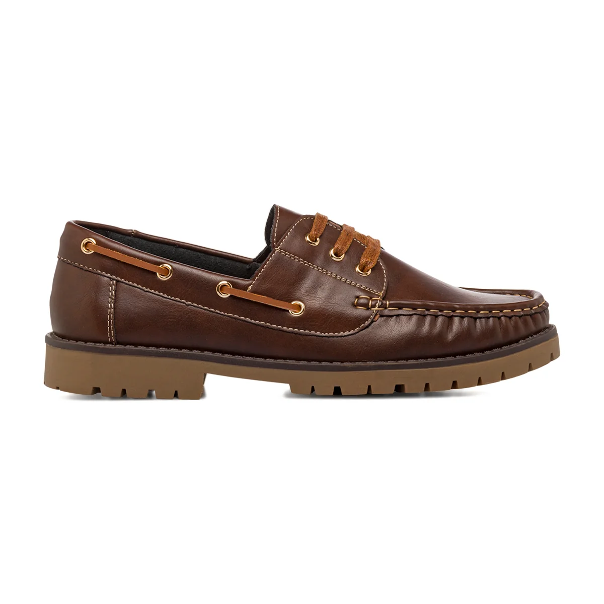 Scarpe da barca comfort da uomo marroni con suola chunky P Soft