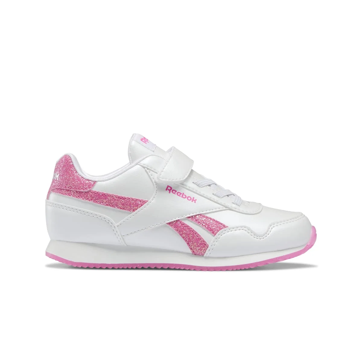 Scarpe da ginnastica bianche da bambina con dettagli rosa Reebok Royal Classic Jogger 3.0