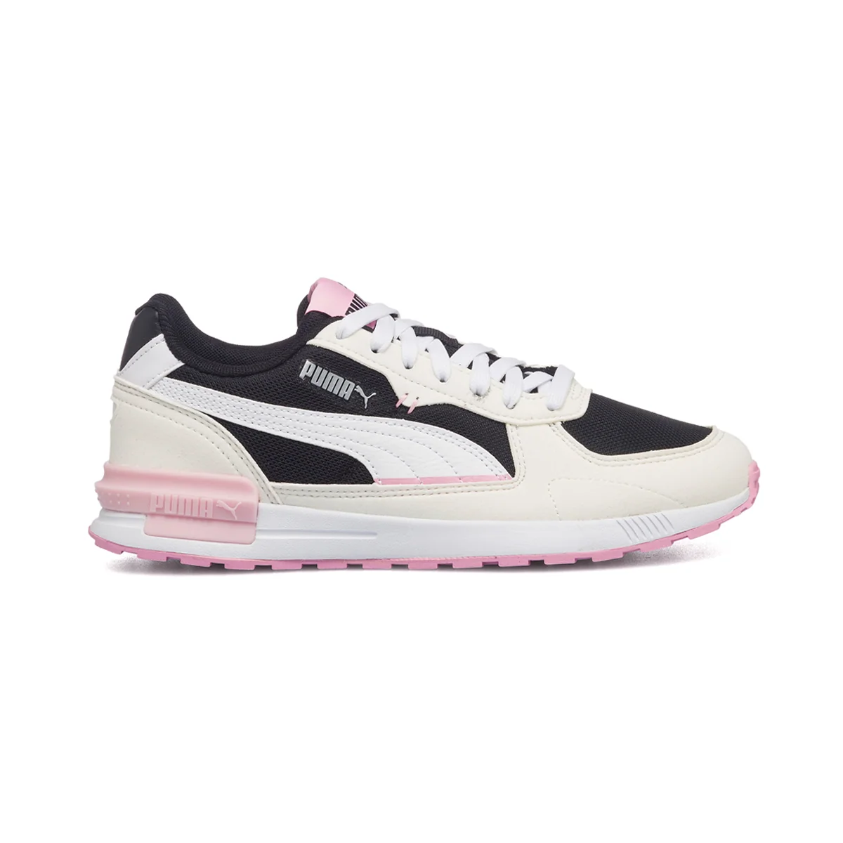 Scarpe da ginnastica bianche e nere da ragazza con soletta SoftFoam+ Puma Graviton Jr