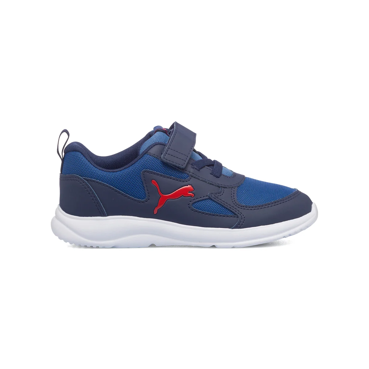 Scarpe da ginnastica blu da bambino con logo laterale Puma Fun Racer AC PS