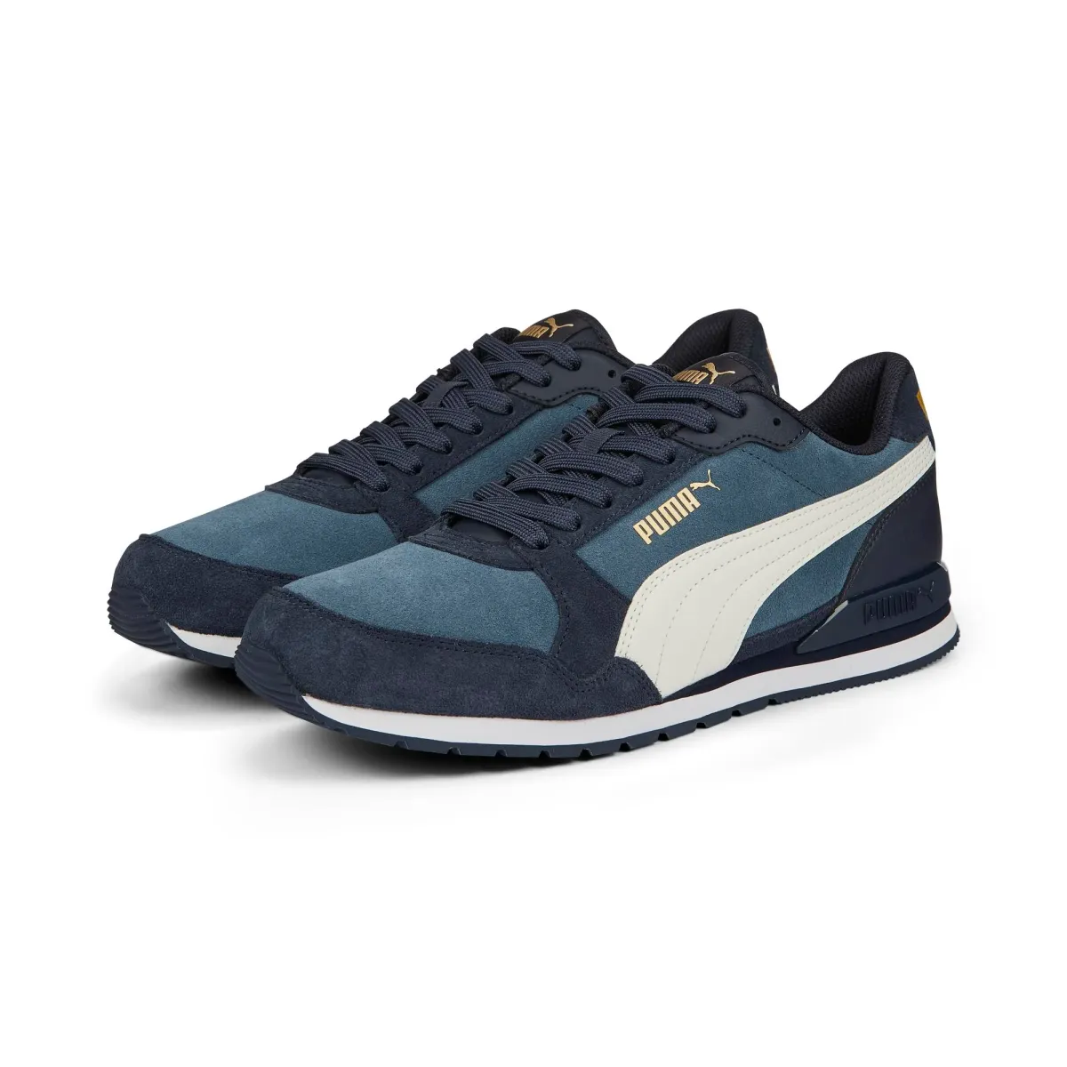 Scarpe da ginnastica blu da uomo con striscia bianca laterale Puma ST Runner v3 SD