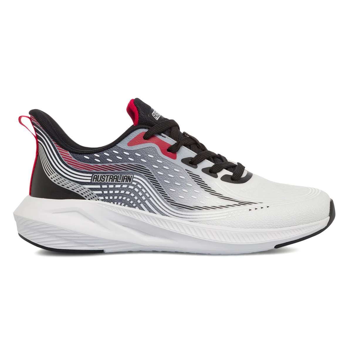 Scarpe da ginnastica da uomo bianche e nere con dettagli rossi Australian Dynamite