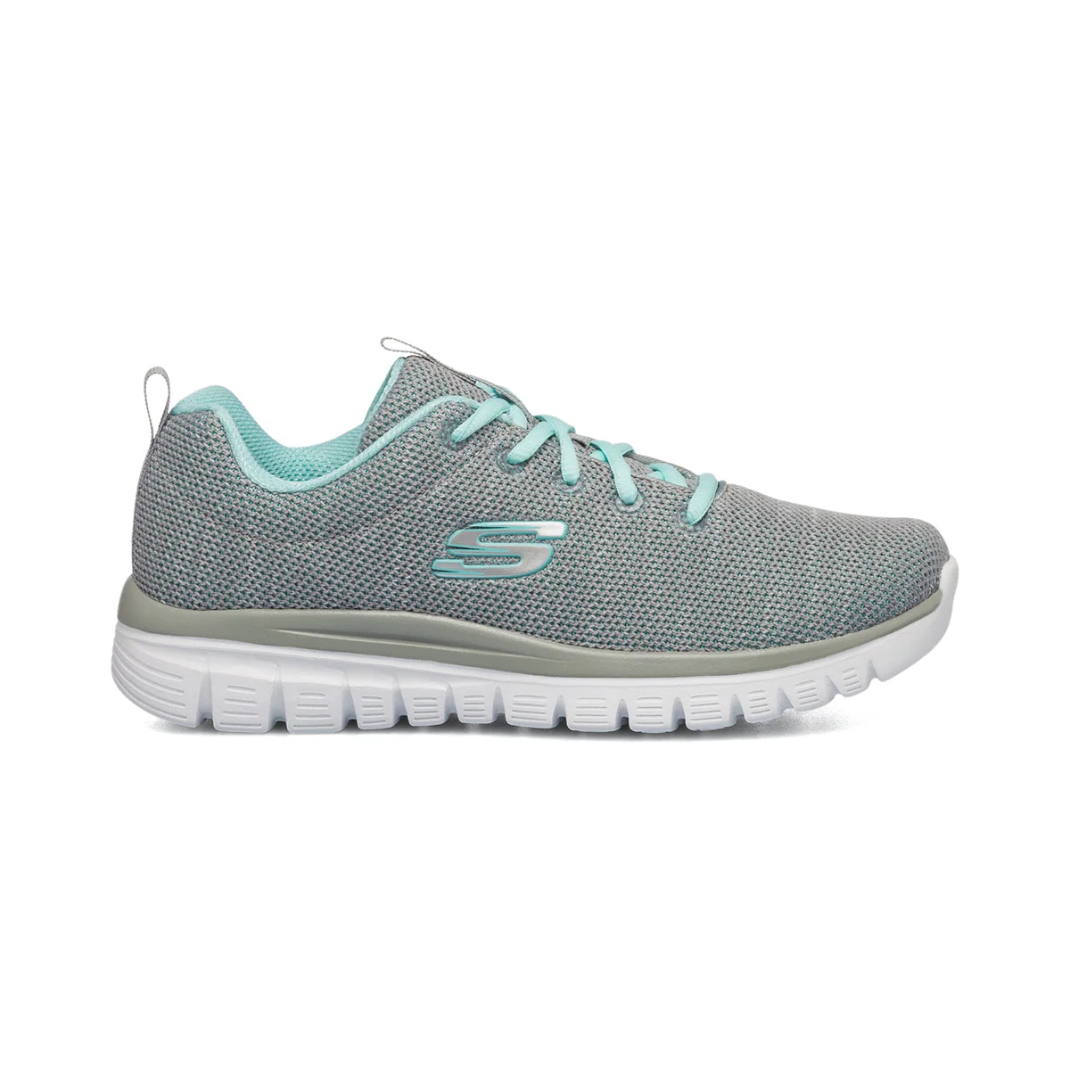Scarpe da ginnastica grigie da donna con sottopiede Memory Foam Skechers Graceful Twisted Fortune