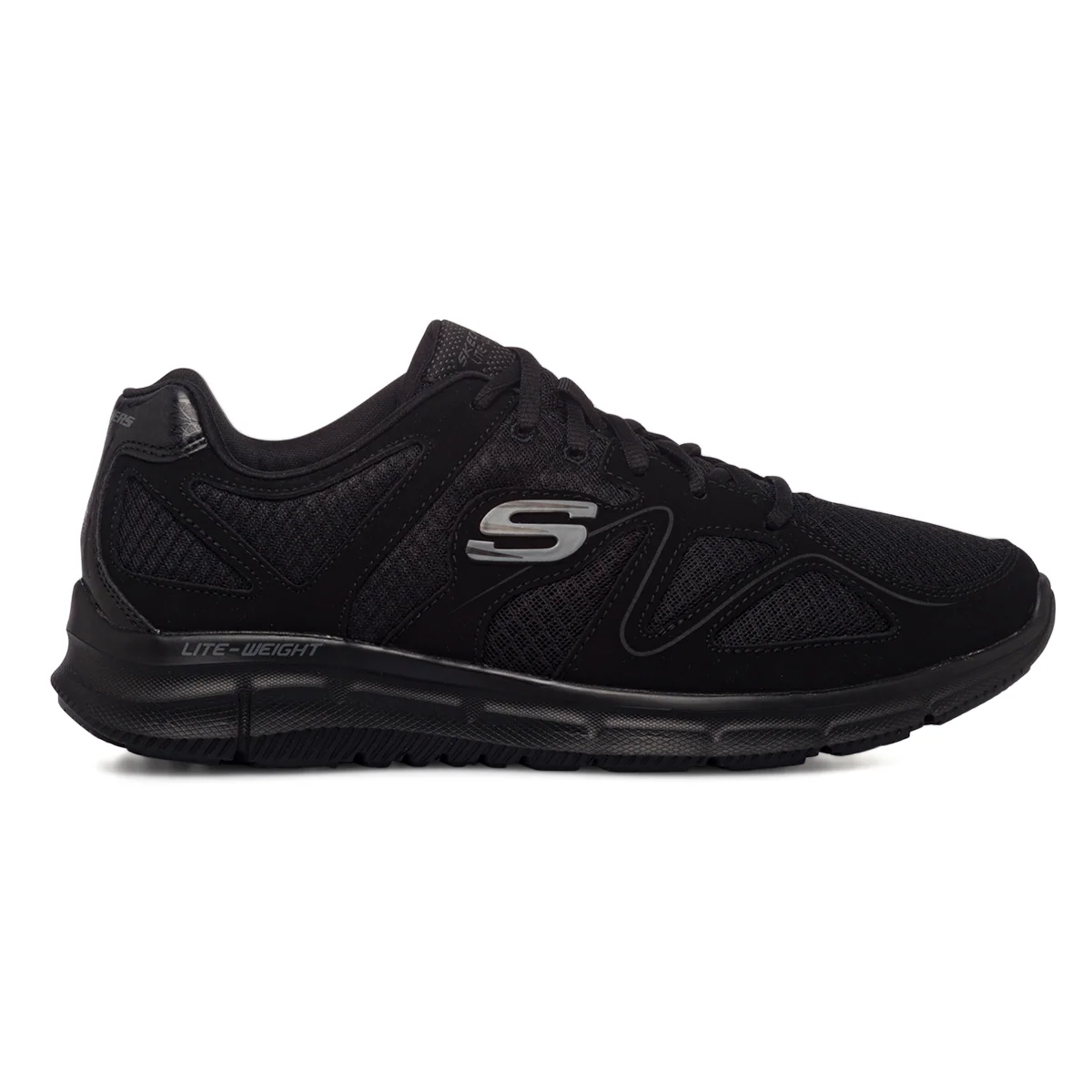 Scarpe da ginnastica nere da uomo con sottopiede Memoy Foam e suola Lite-Weight Skechers Verse - Flash Point