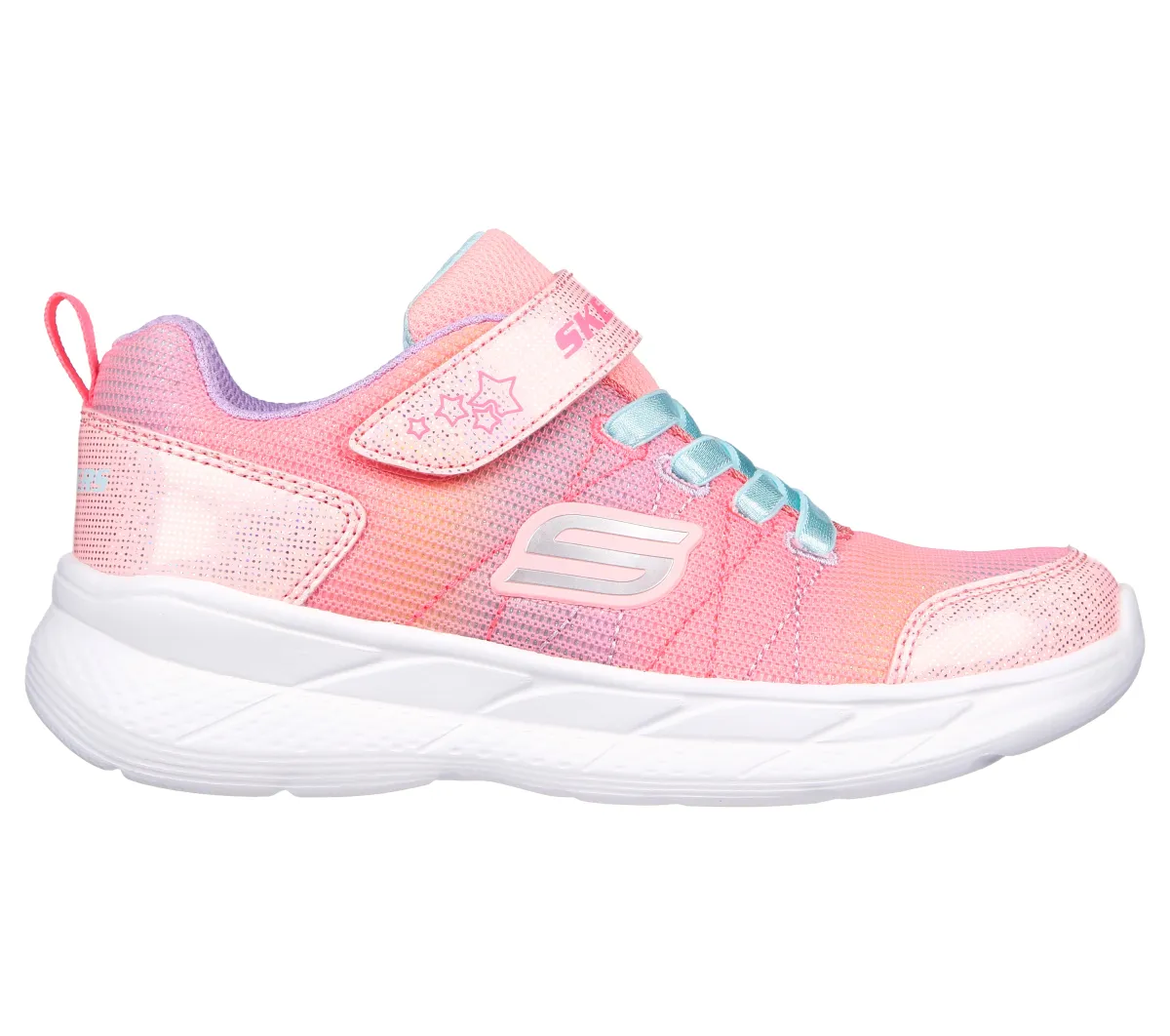 Scarpe da ginnastica rosa glitterate in mesh da bambina Skechers Snap Sprints 2.0