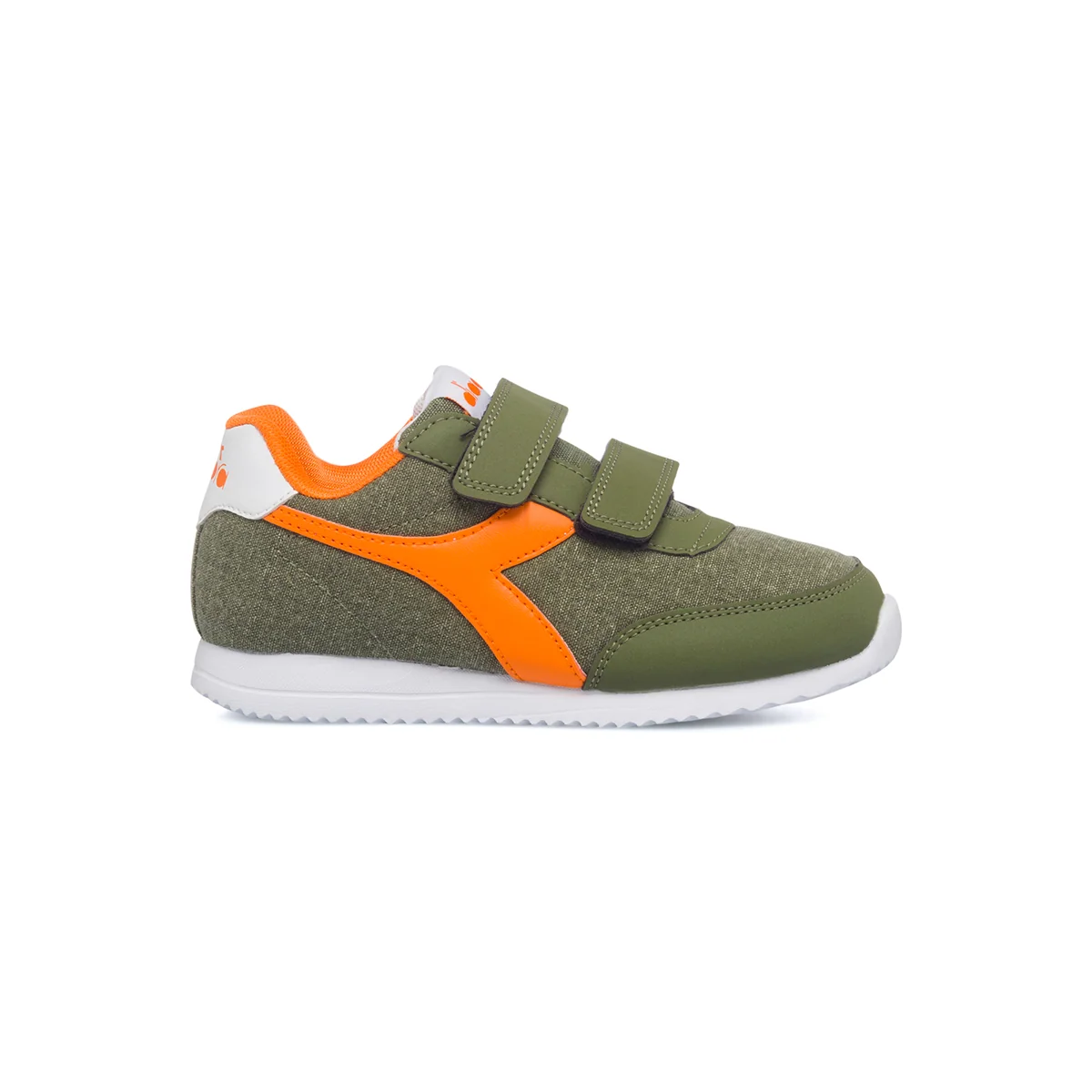 Scarpe da ginnastica verdi da bambino con logo laterale a contrasto Diadora Jog Light Ps