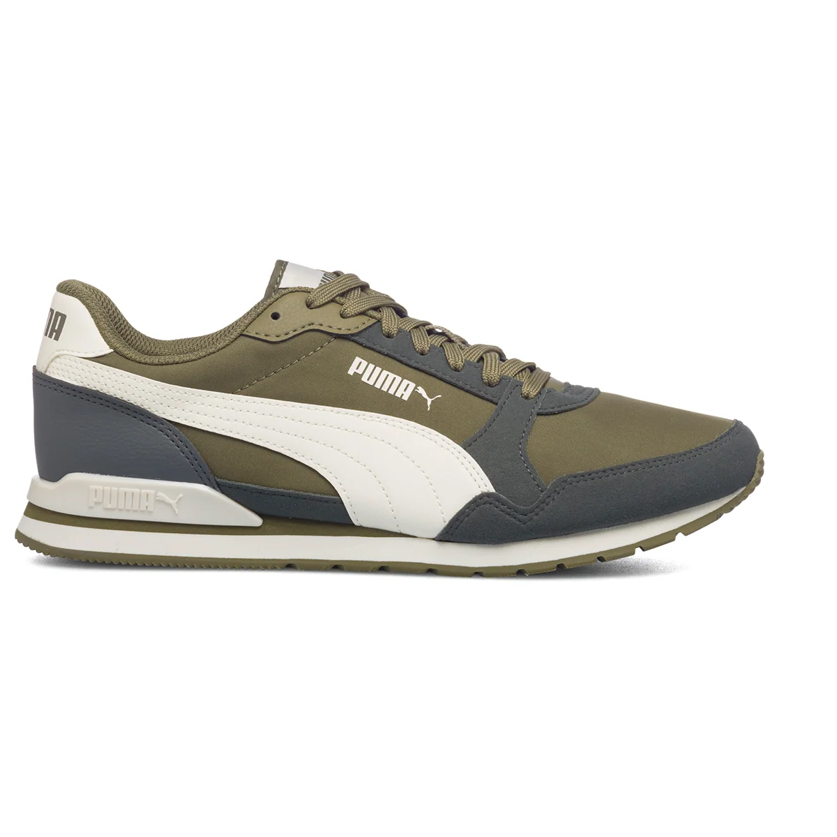 Scarpe da ginnastica verdi da uomo con logo laterale Puma ST Runner v3 NL