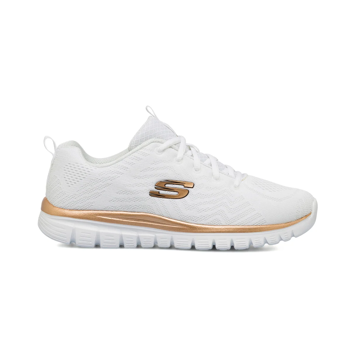 Scarpe da running bianche da Donna con logo dorato e Memory Foam Skechers