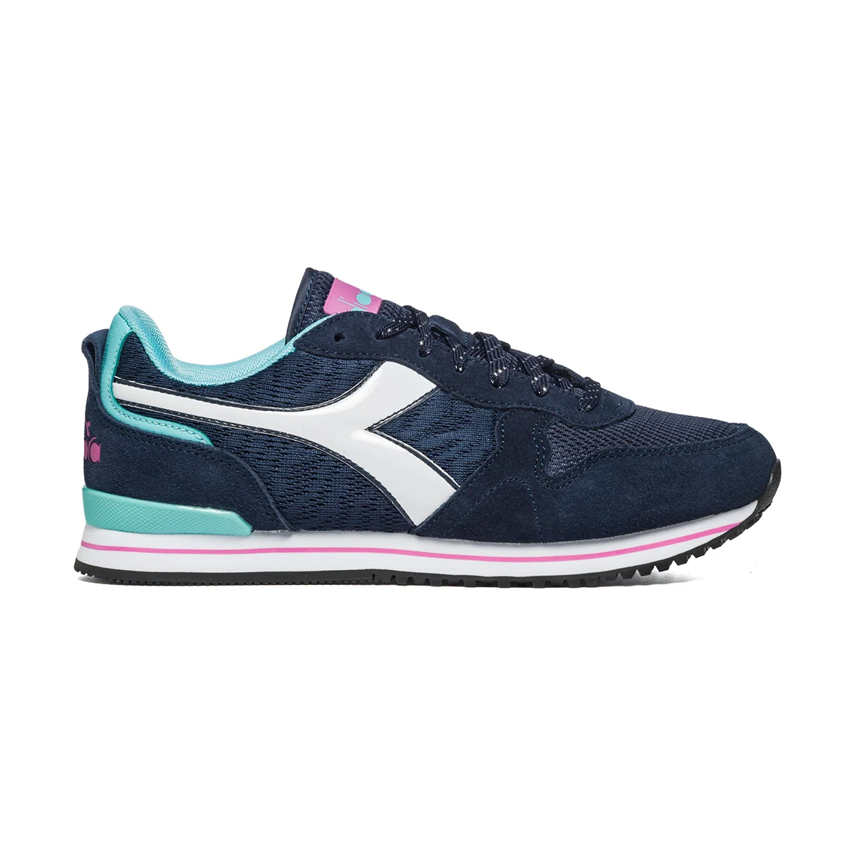 Scarpe da running blu e azzurre con suola bicolore Diadora Olympia Wn Plat