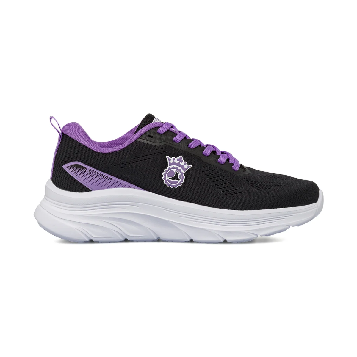 Scarpe da Running donna nere con lacci viola GymRun