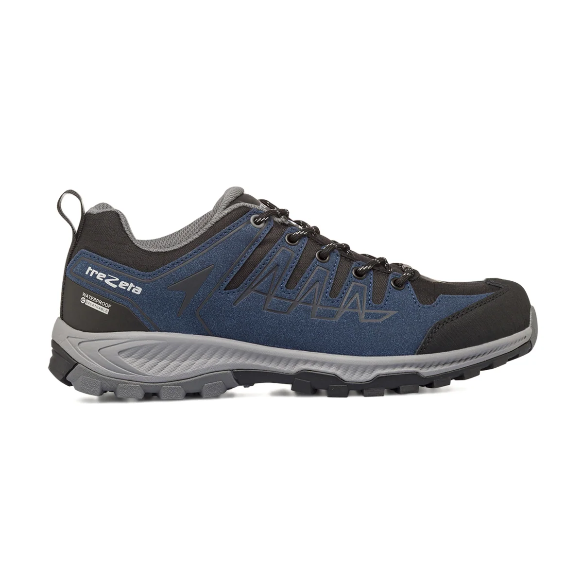 Scarpe da trekking basse da Uomo blu e nere impermeabili Trezeta