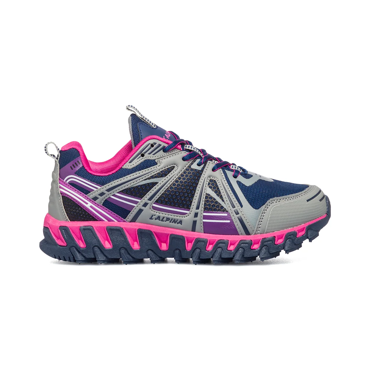 Scarpe da trekking blu e fucsia in mesh L'Alpina Trail