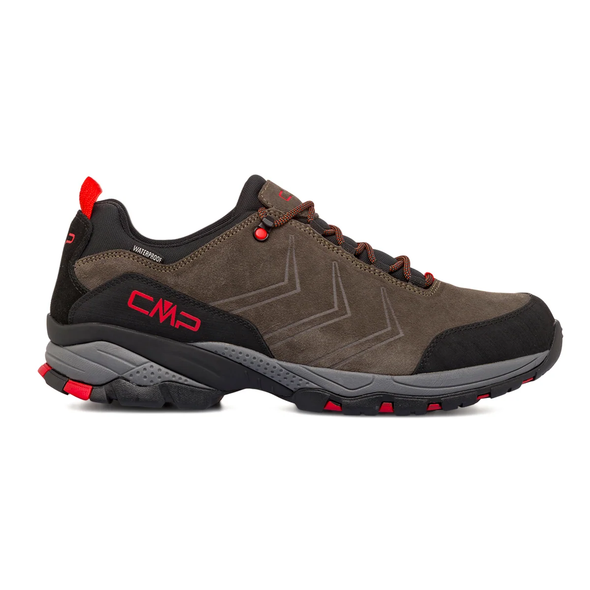 Scarpe da trekking da uomo grigie con dettagli rossi CMP Melnick Low