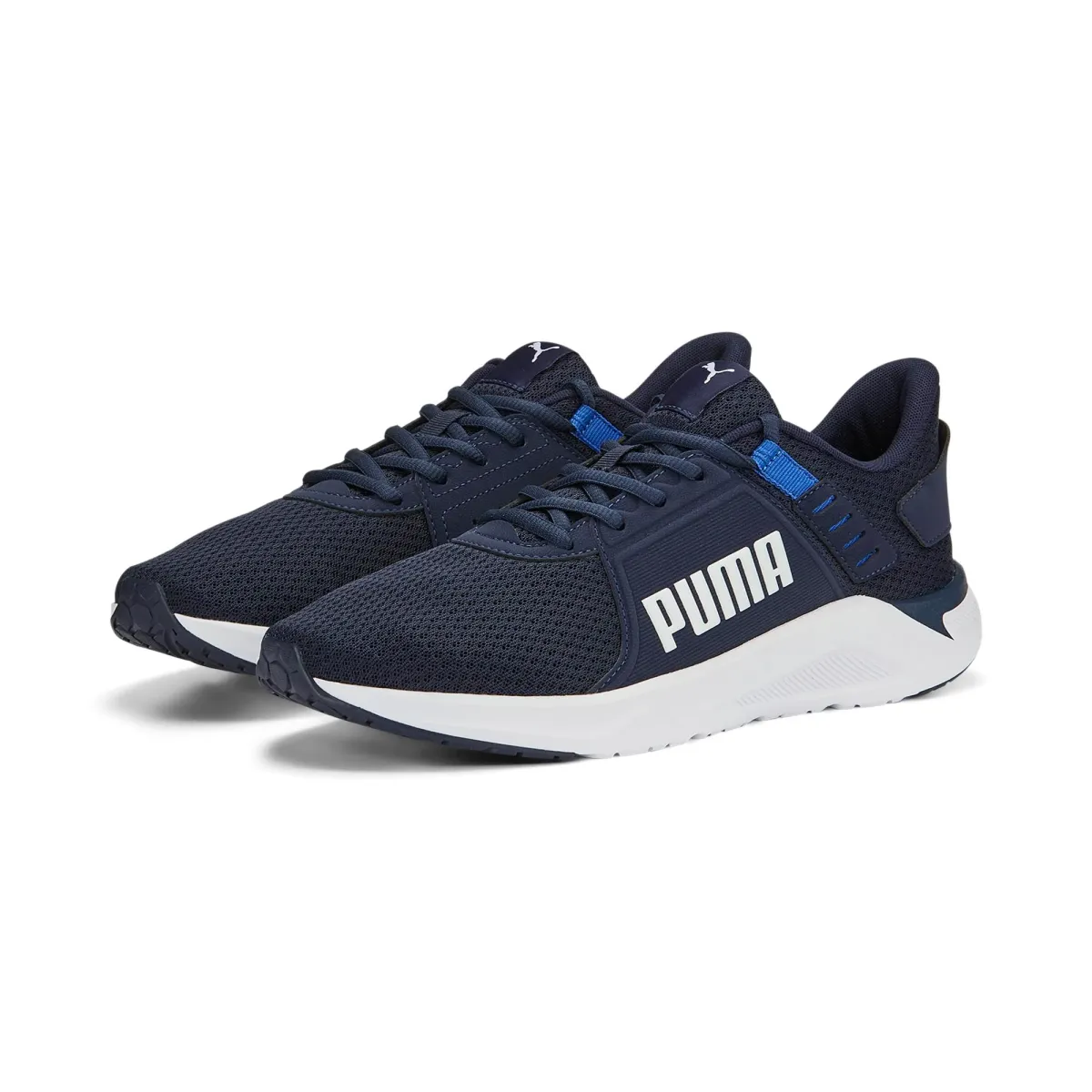 Scarpe sportive blu da uomo con logo laterale e dettagli azzurri Puma FTR Connect