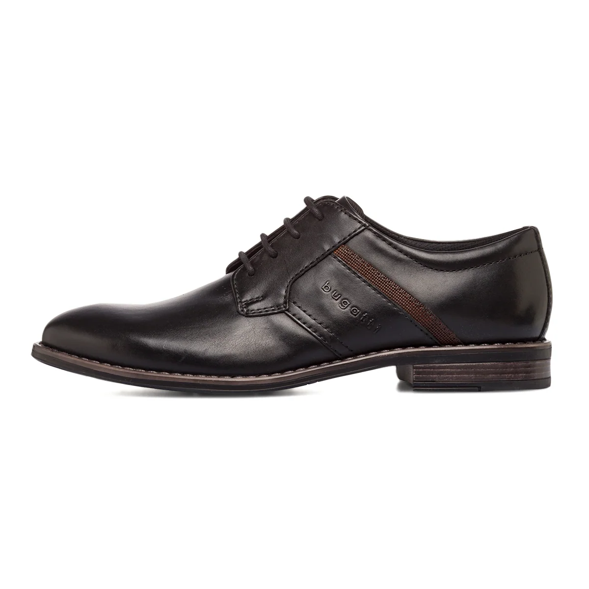Scarpe stringate Derby eleganti da Uomo nere in morbida pelle Bugatti