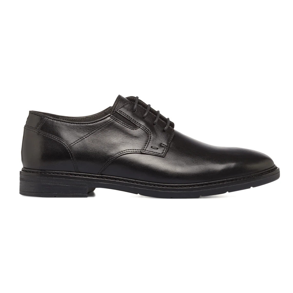 Scarpe stringate eleganti da Uomo nere in pelle con allacciatura Derby Pierre Cardin