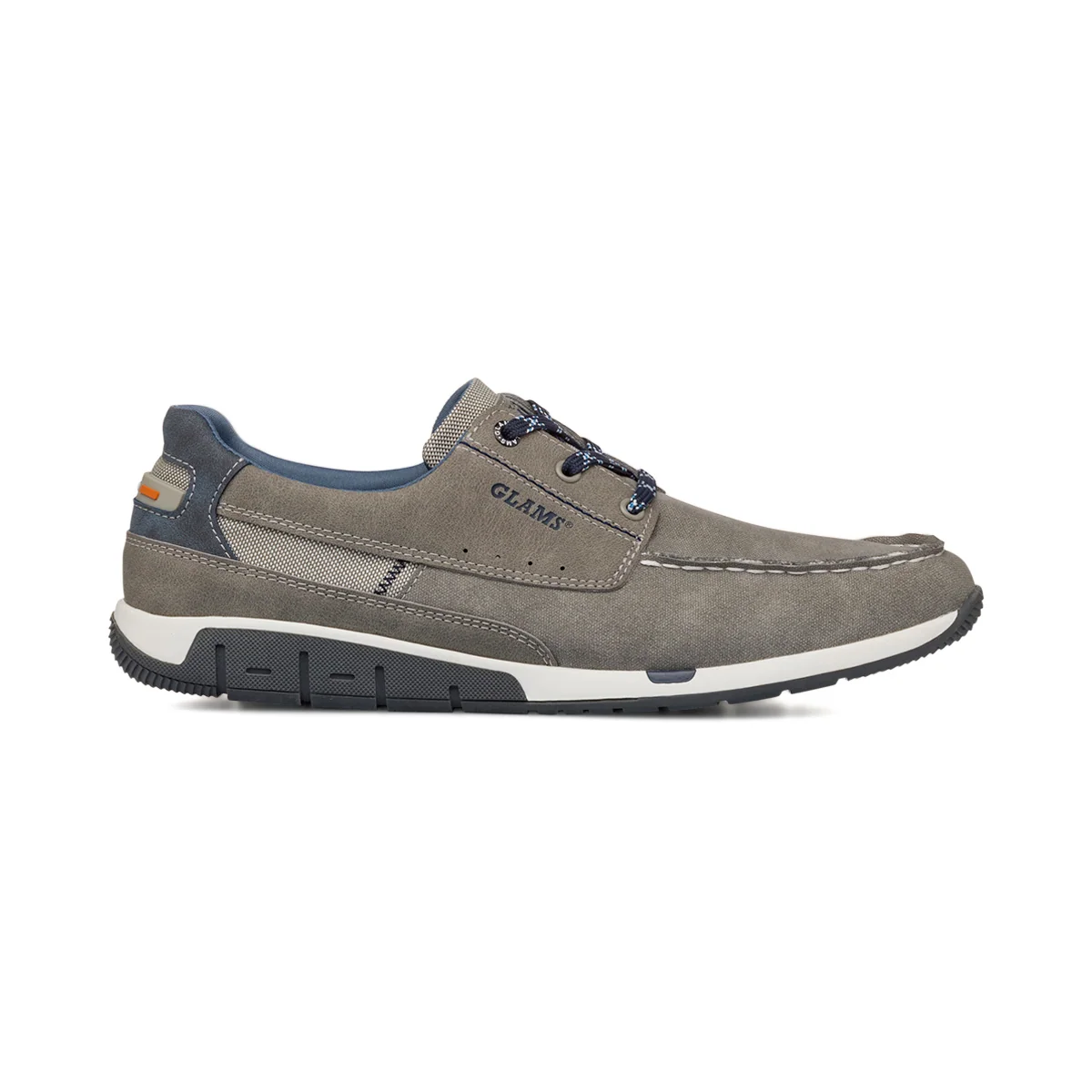 Scarpe Uomo effetto Scamosciato Grigio con suola flessibile e lacci sportivi Glams