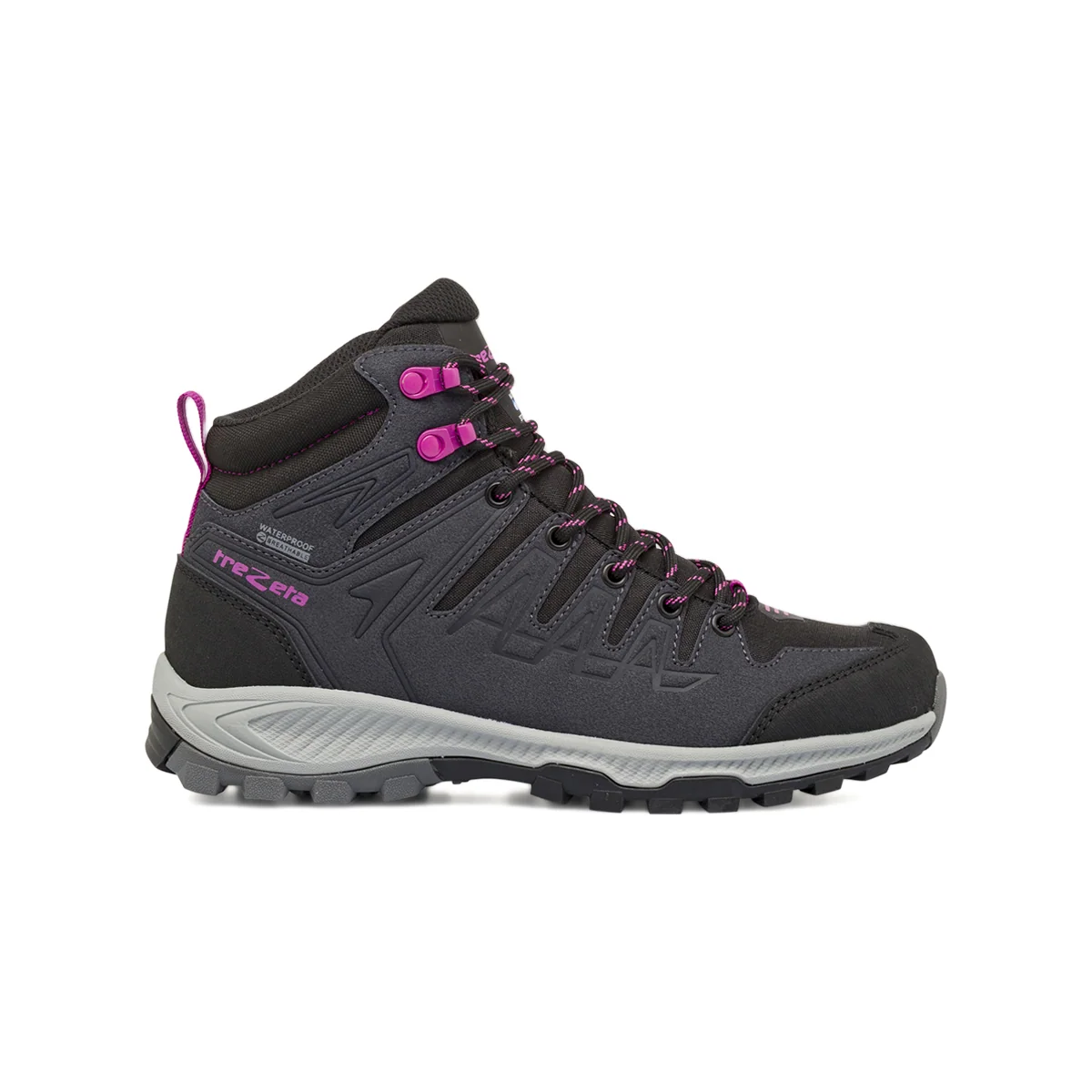 Scarponcini da donna neri per hiking con dettagli rosa Trezeta Rumble Mid W'S