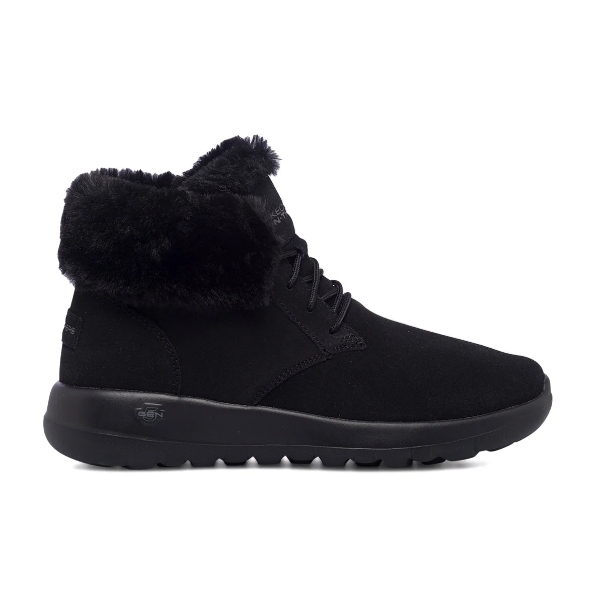 Scarponcini neri in pelle scamosciata con colletto imbottito Skechers On The Go Joy Lush