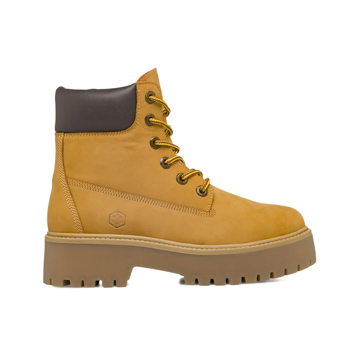 Scarponcini Stringati Ocra da Donna con suola alta Lumberjack