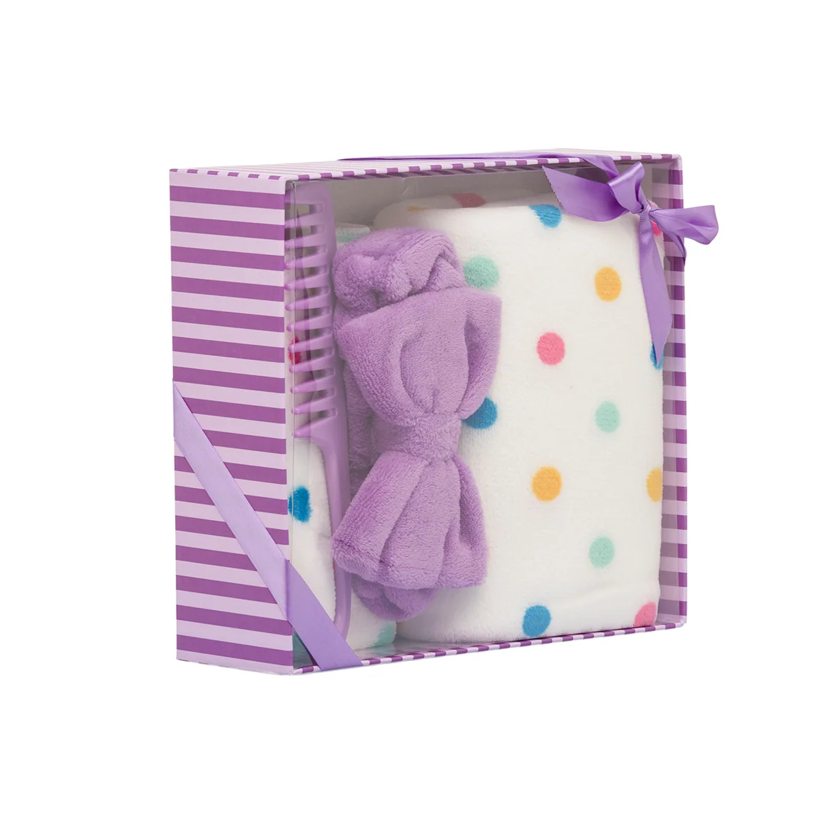 Set da bagno colore bianco e viola con pois da donna Camomilla Milano