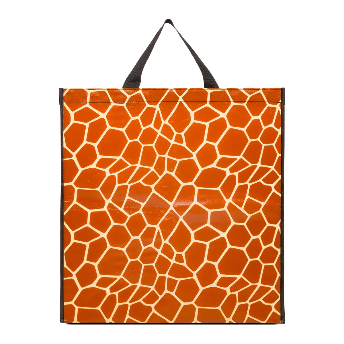 Shopper grande animalier nera con fantasia giraffa