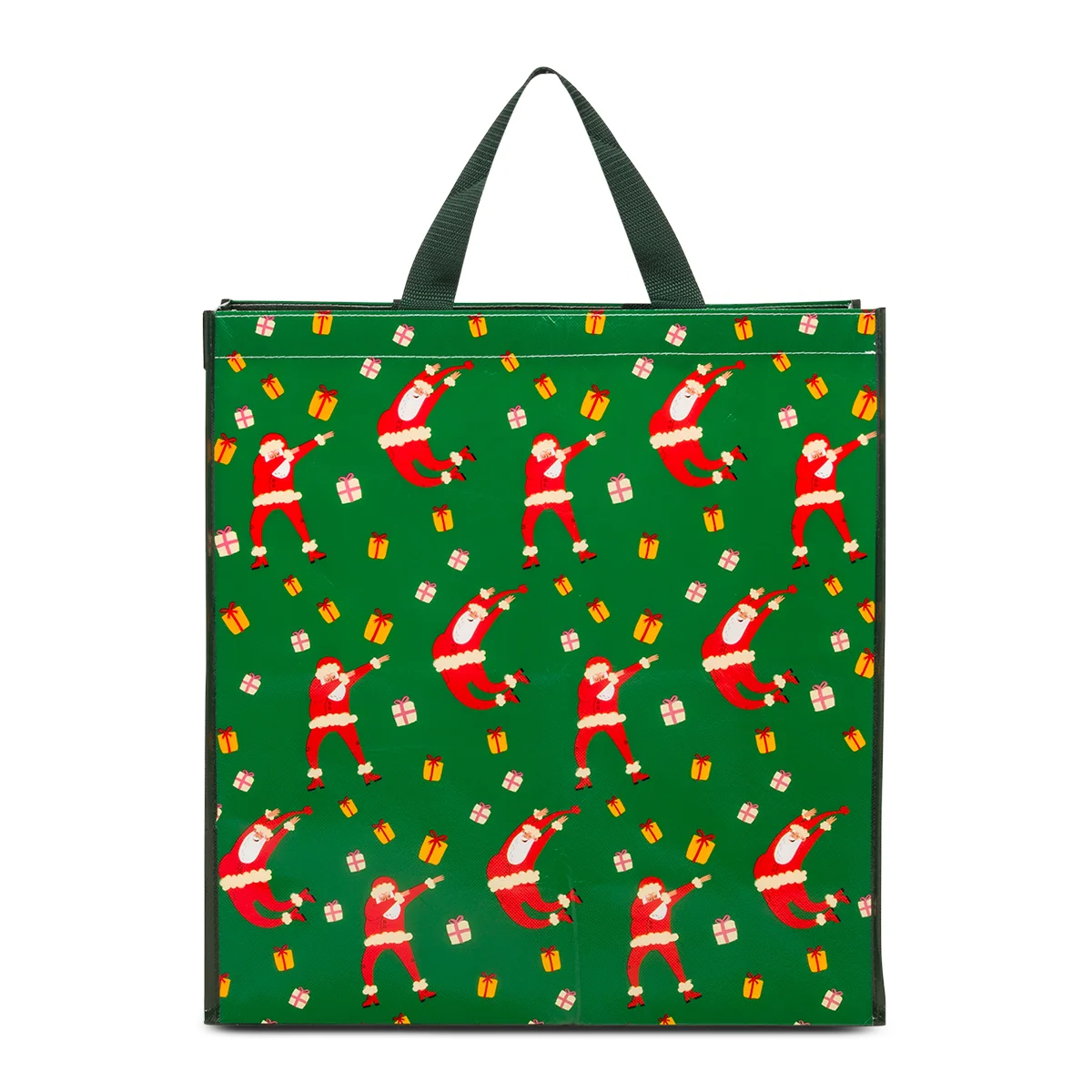 Shopper natalizia grande verde in TNT