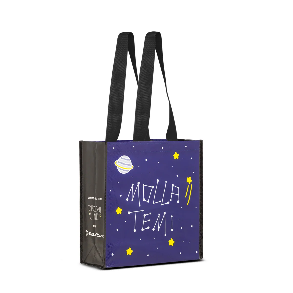 Shopper piccola blu in TNT Disegni Cinici