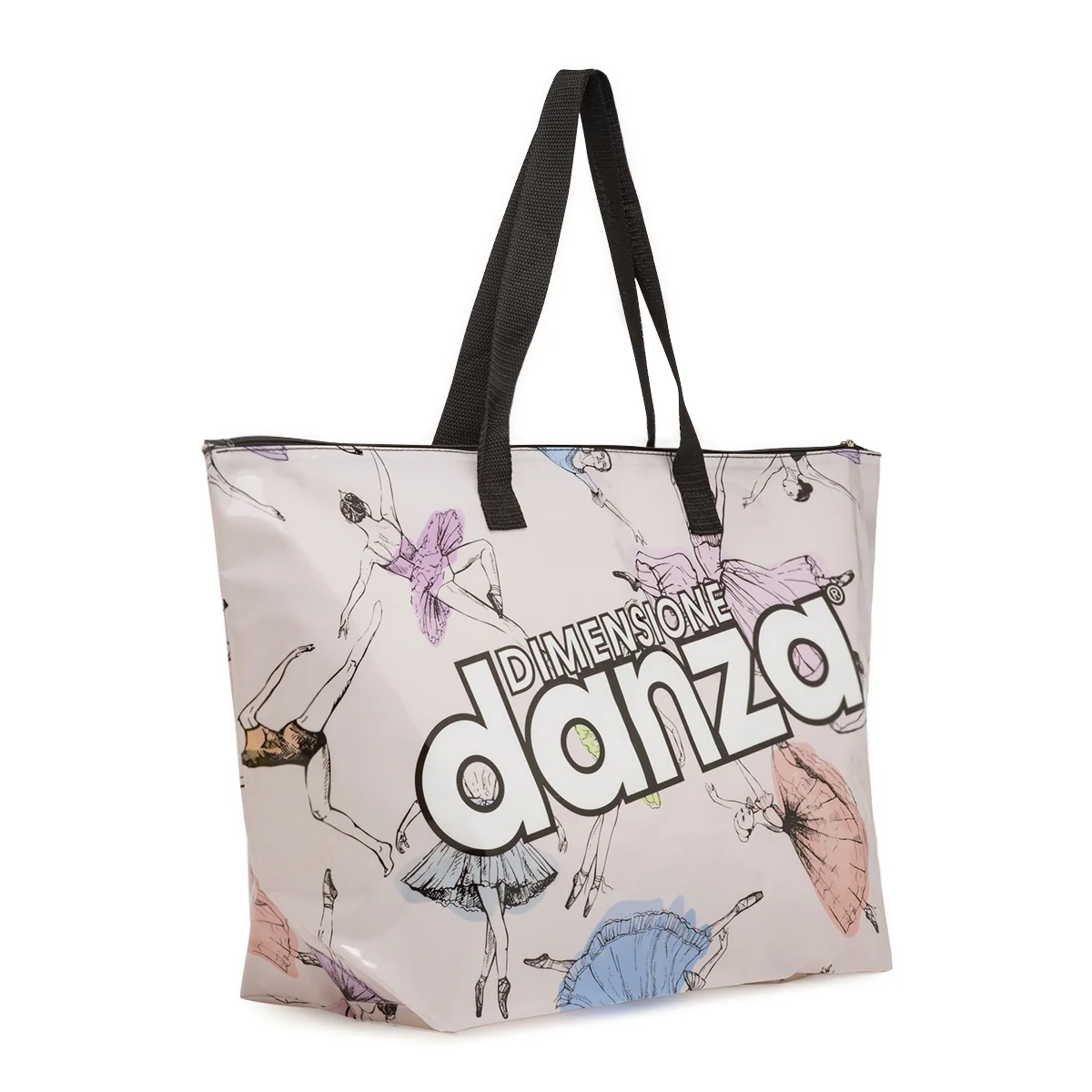 Shopper Rosa con stampa ballerine effetto lucido Dimensione Danza
