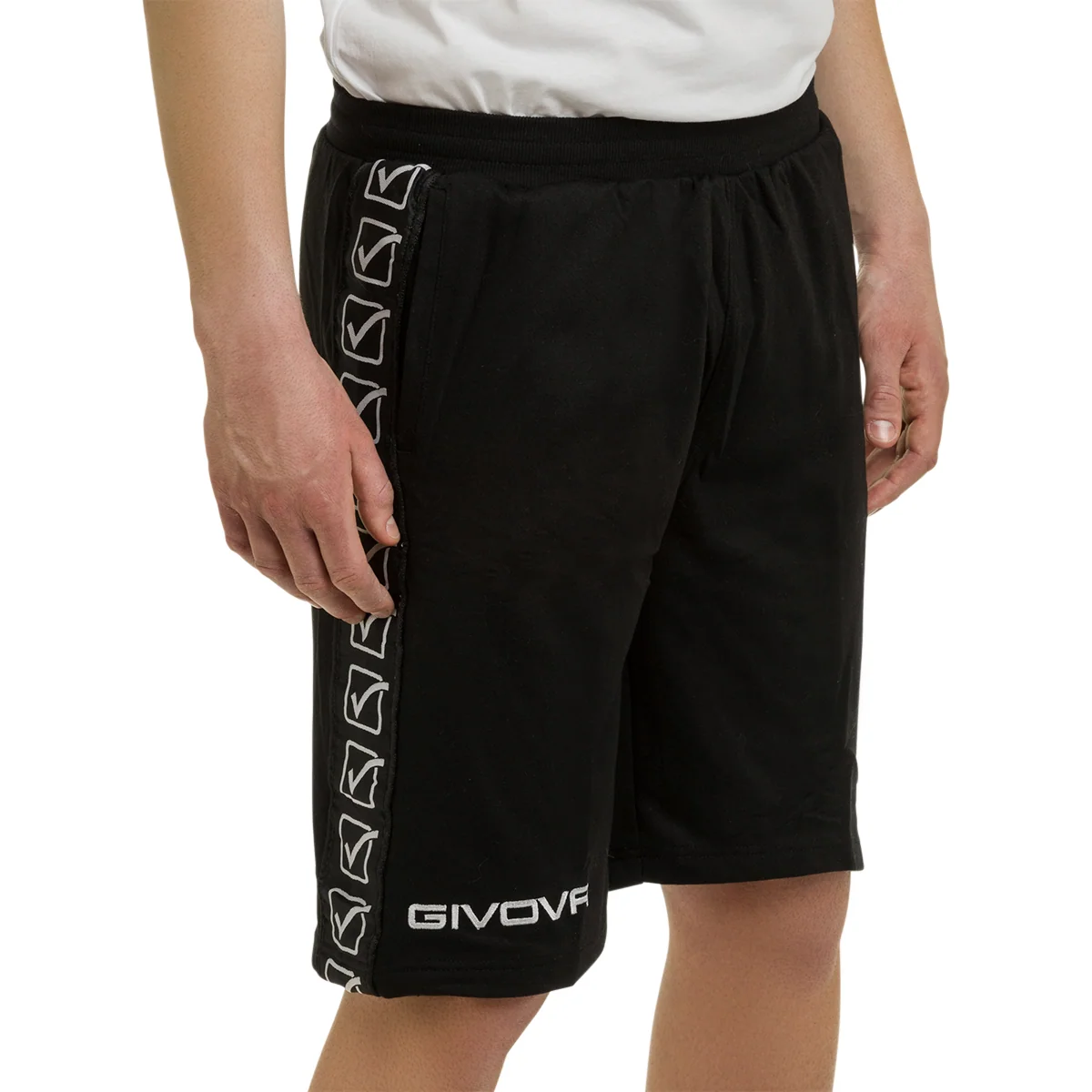 Short neri da uomo con fettuccia logata Givova